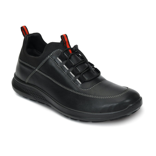 Ergon Men's Black Lace-Up Casual Sneakers Ergonstyle