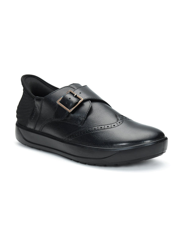 Tuscony Davos Monk Men’s Black Casual Shoes Ergonstyle