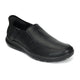 Ergon Men's Black Leather Slide Casual Shoes