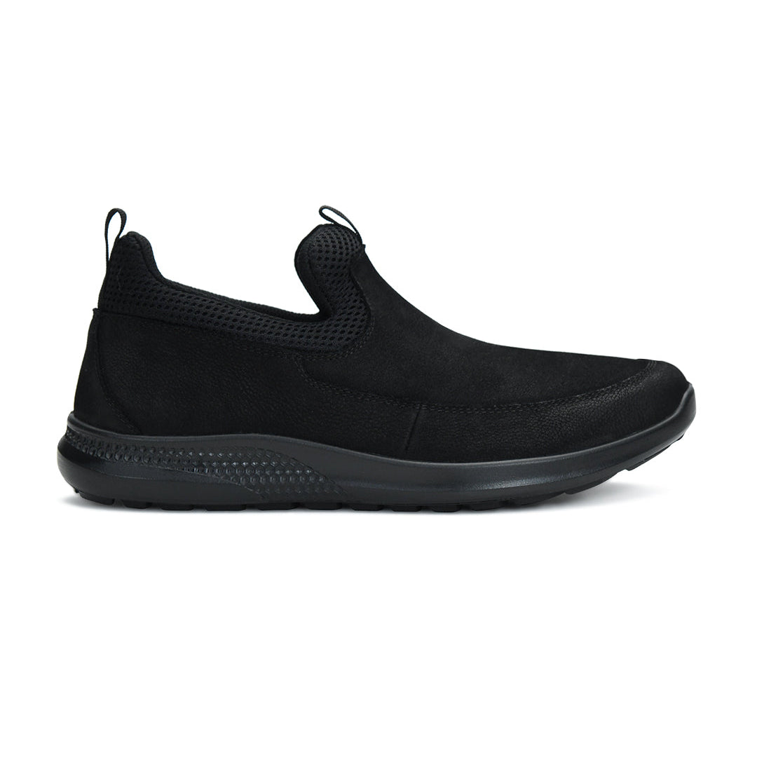 Tuscony Kyoto Slip‑In Men’s Black Casual Shoes Ergonstyle