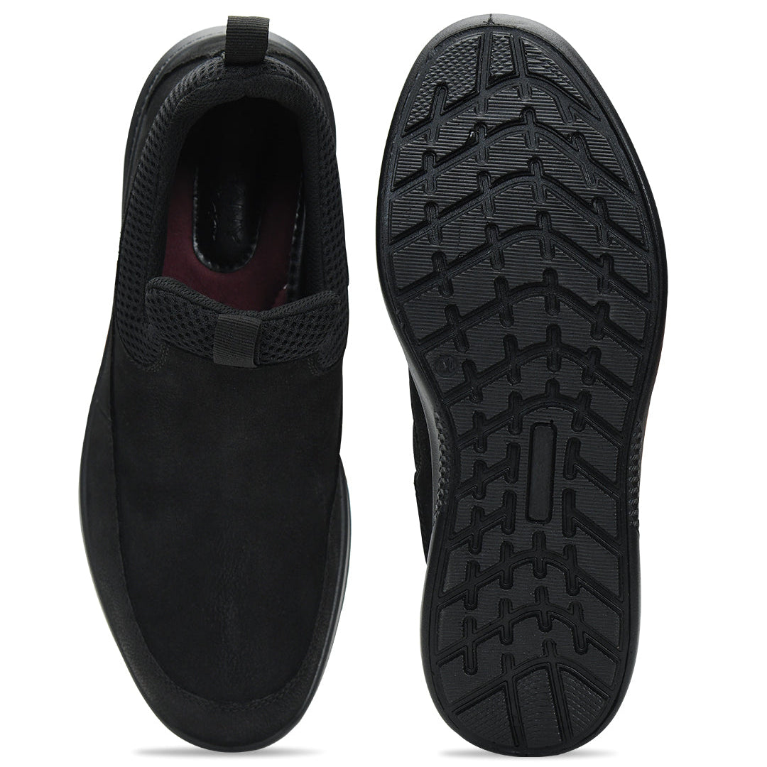 Tuscony Kyoto Slip‑In Men’s Black Casual Shoes Ergonstyle