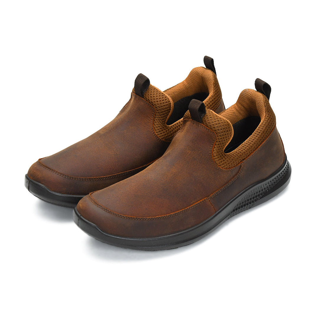 Tuscony Kyoto Slip‑In Men’s Brown Casual Shoes Ergonstyle