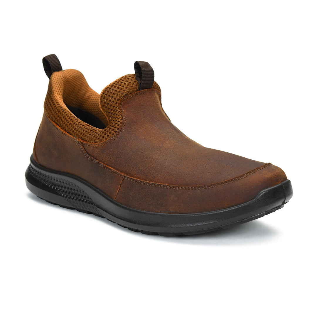 Tuscony Kyoto Slip‑In Men’s Brown Casual Shoes Ergonstyle