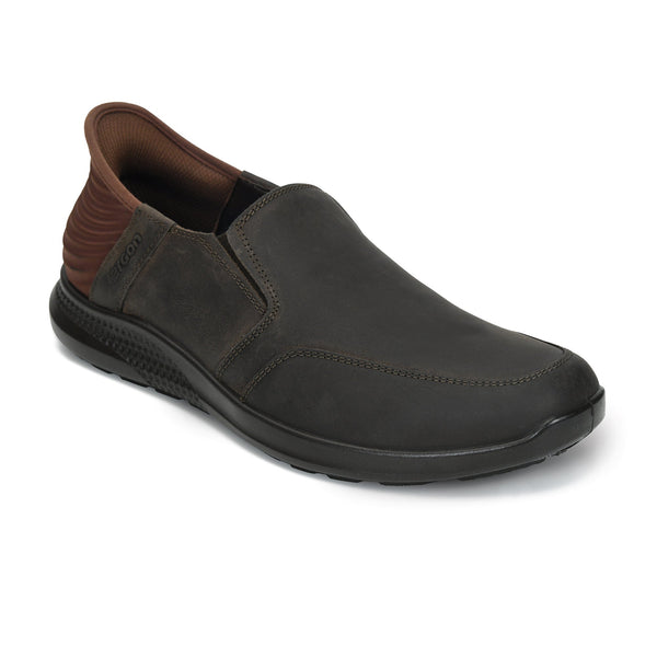 Ergon Men's Dark Brown Leather Slip-On Casual Shoes Ergonstyle