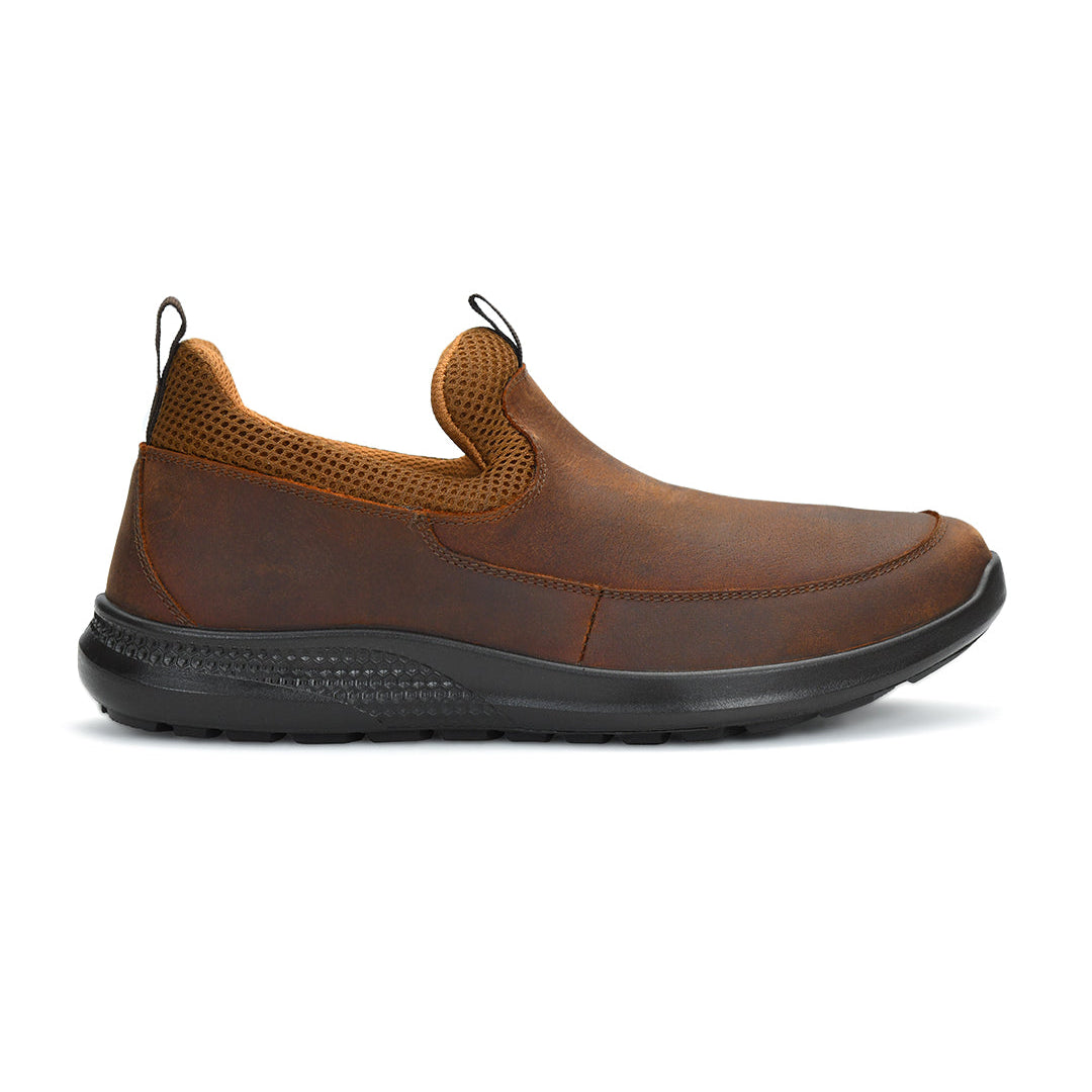 Tuscony Kyoto Slip‑In Men’s Brown Casual Shoes Ergonstyle