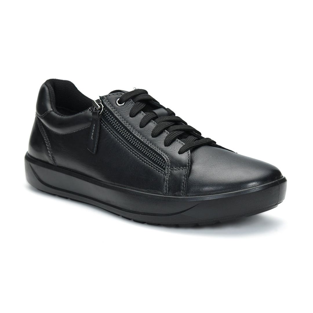 Denver Duozip Men's Black Casual Shoes Ergonstyle