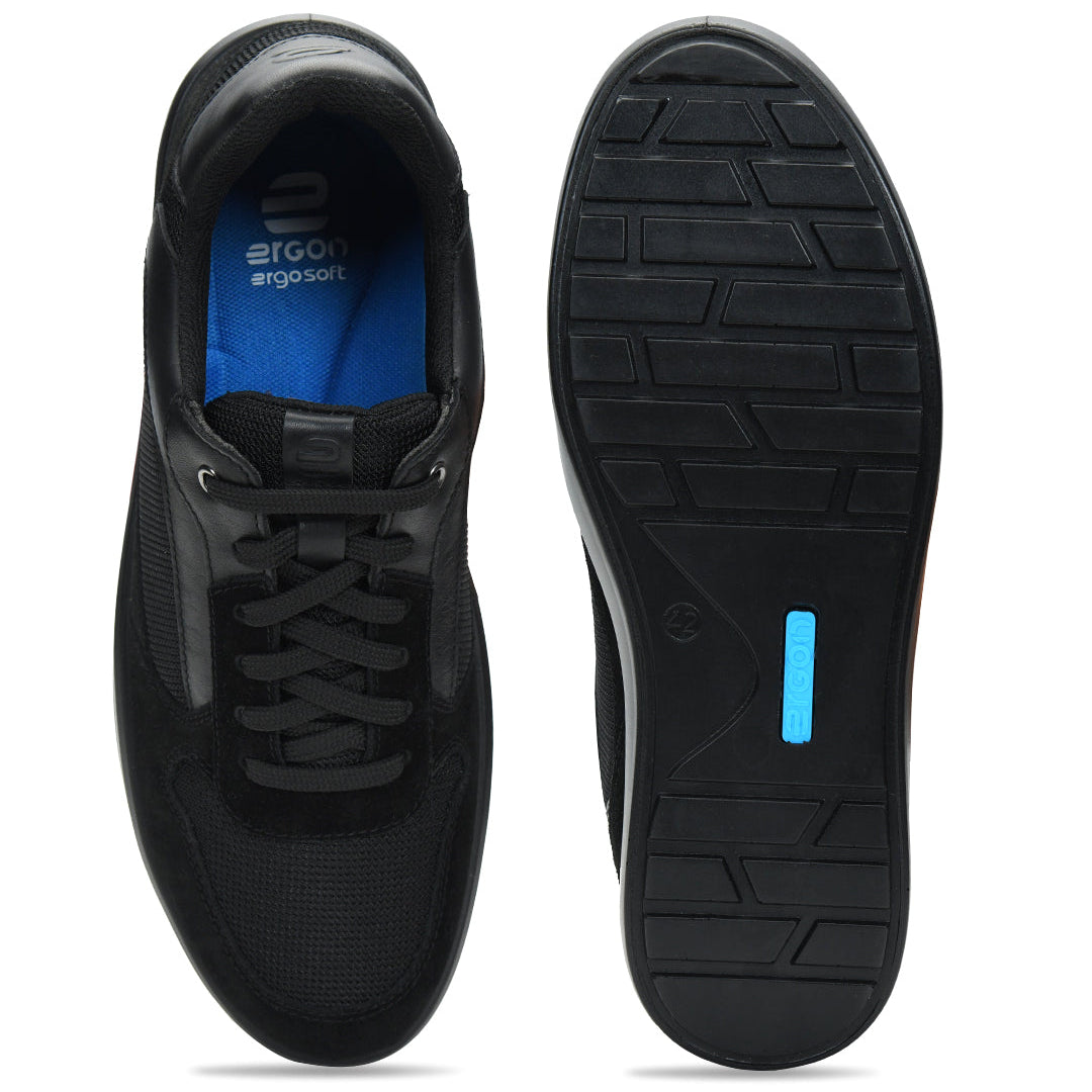 Denver Drift Men's Black Casual Shoes Ergonstyle