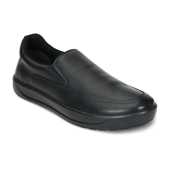Ergon Men’s Black Leather Comfort Slip-On Shoes Ergon