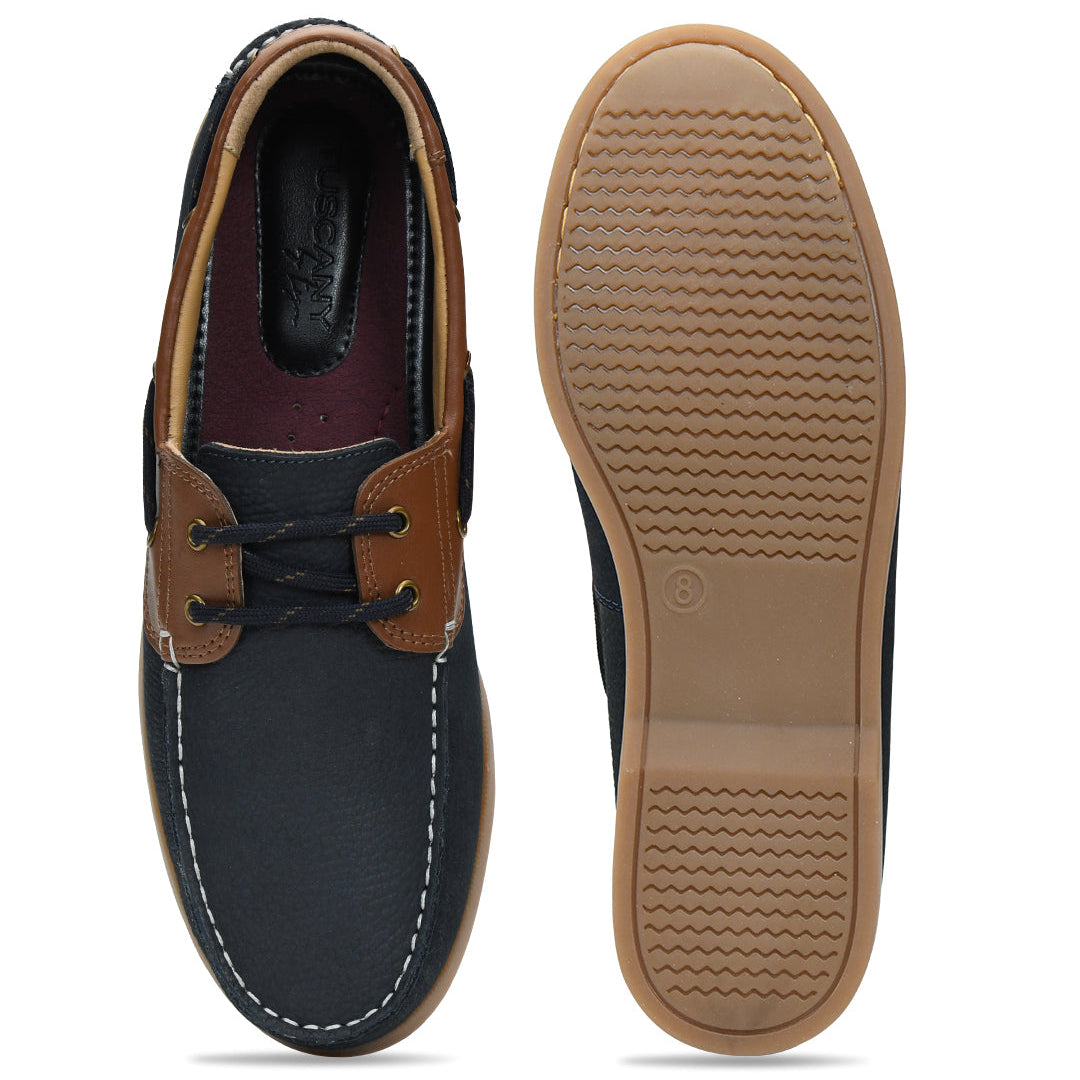 Tuscony Boat Shoe Slide Men’s Navy Casual Shoes Ergonstyle