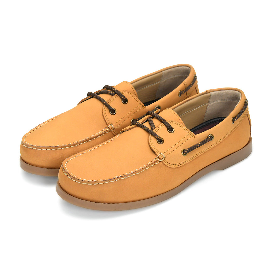 Tuscony Boat Shoe Slide Men’s Tan Casual Shoes Ergonstyle