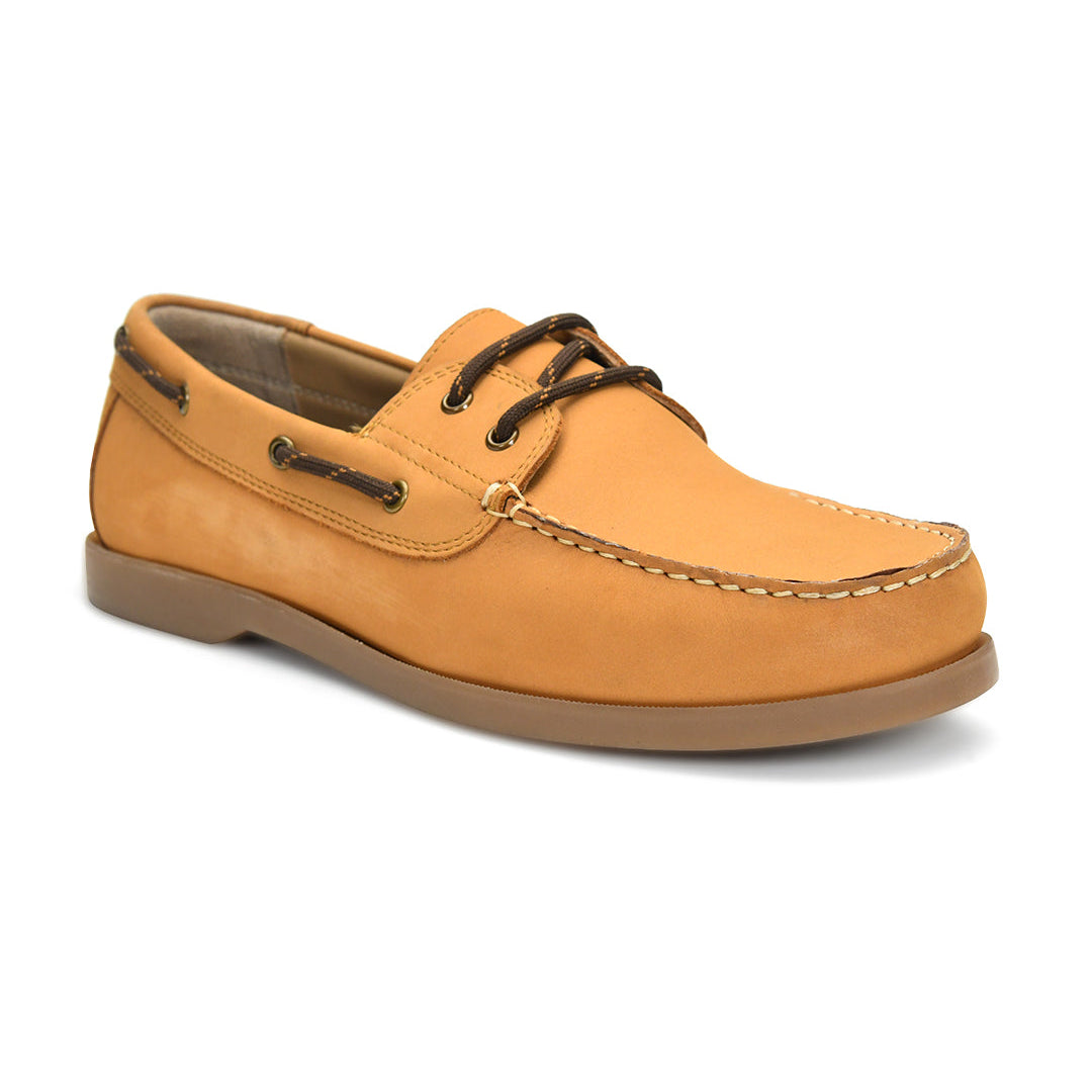 Tuscony Boat Shoe Slide Men’s Tan Casual Shoes Ergonstyle