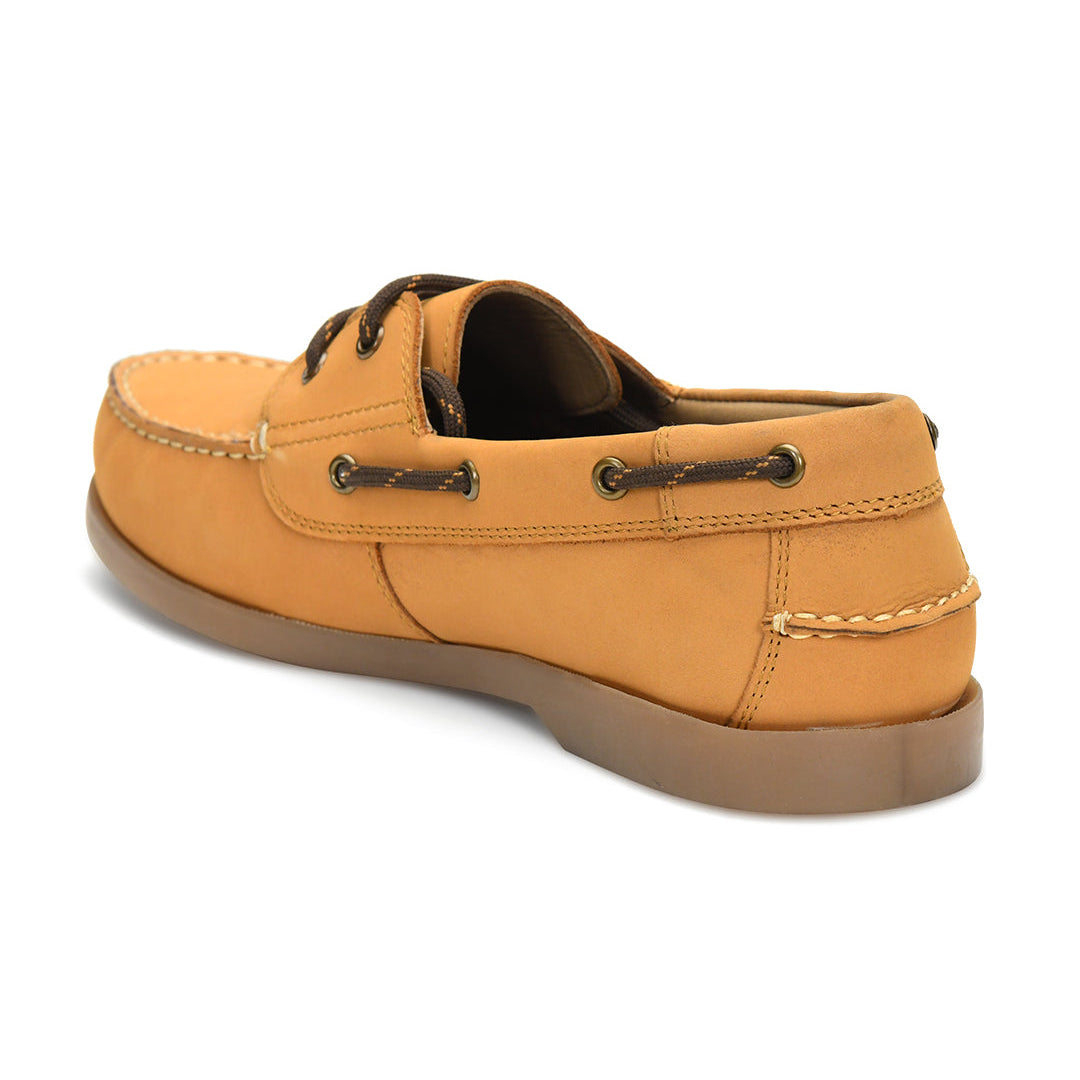 Tuscony Boat Shoe Slide Men’s Tan Casual Shoes Ergonstyle