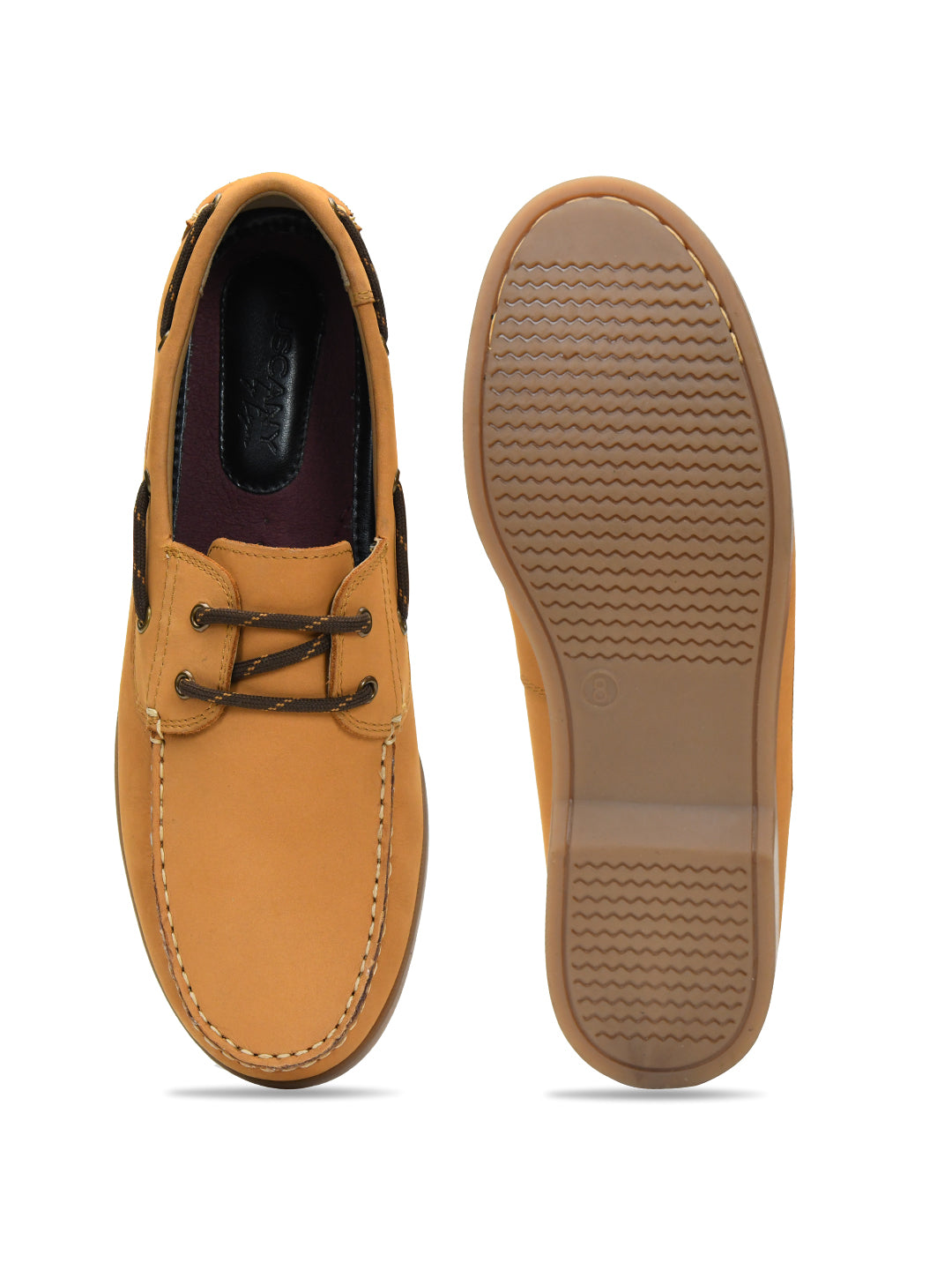 Tuscony Boat Shoe Slide Men’s Tan Casual Shoes Ergonstyle