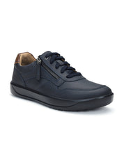 Tuscony Davos Men’s Zip‑In Navy Casual Sneakers Ergonstyle