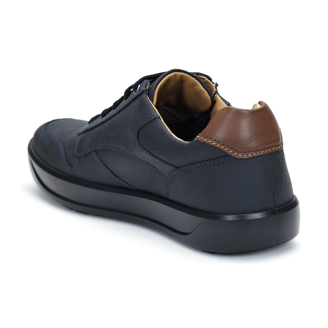 Tuscony Davos Men’s Zip‑In Navy Casual Sneakers Ergonstyle