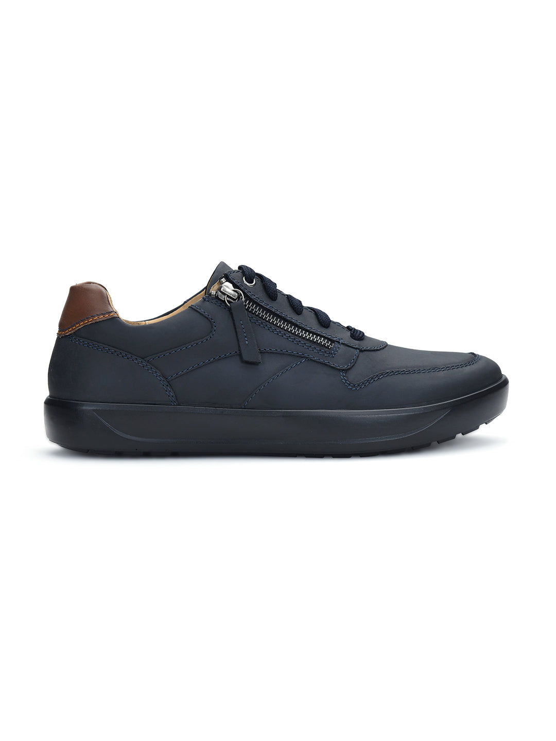 Tuscony Davos Men’s Zip‑In Navy Casual Sneakers Ergonstyle