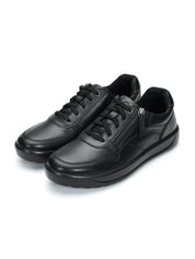 Tuscony Davos Men’s Zip‑In Black  Casual Sneakers Ergonstyle