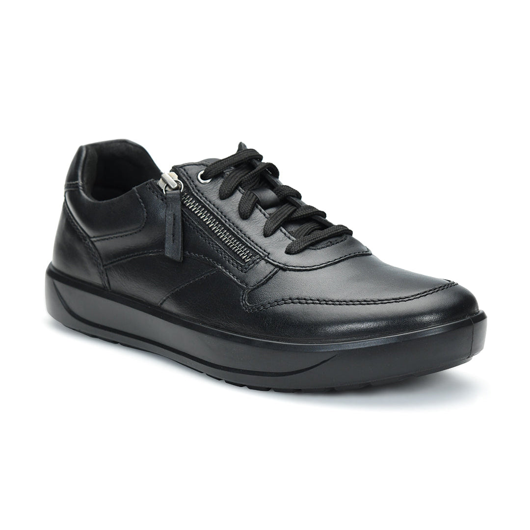 Tuscony Davos Men’s Zip‑In Black  Casual Sneakers Ergonstyle