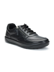 Tuscony Davos Men’s Zip‑In Black  Casual Sneakers Ergonstyle