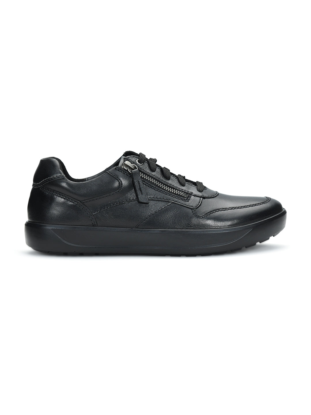 Tuscony Davos Men’s Zip‑In Black  Casual Sneakers Ergonstyle