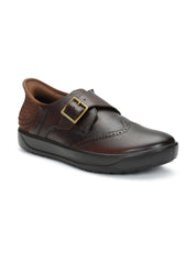 Tuscony Davos Monk Men’s Brown Casual Shoes Ergonstyle
