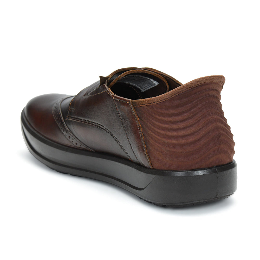 Tuscony Davos Monk Men’s Brown Casual Shoes Ergonstyle