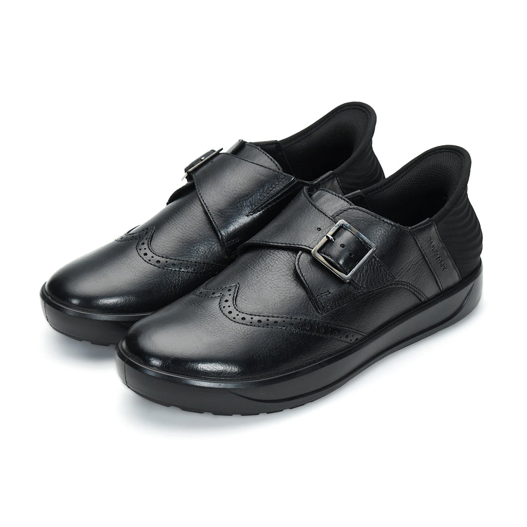 Tuscony Davos Monk Men’s Black Casual Shoes Ergonstyle