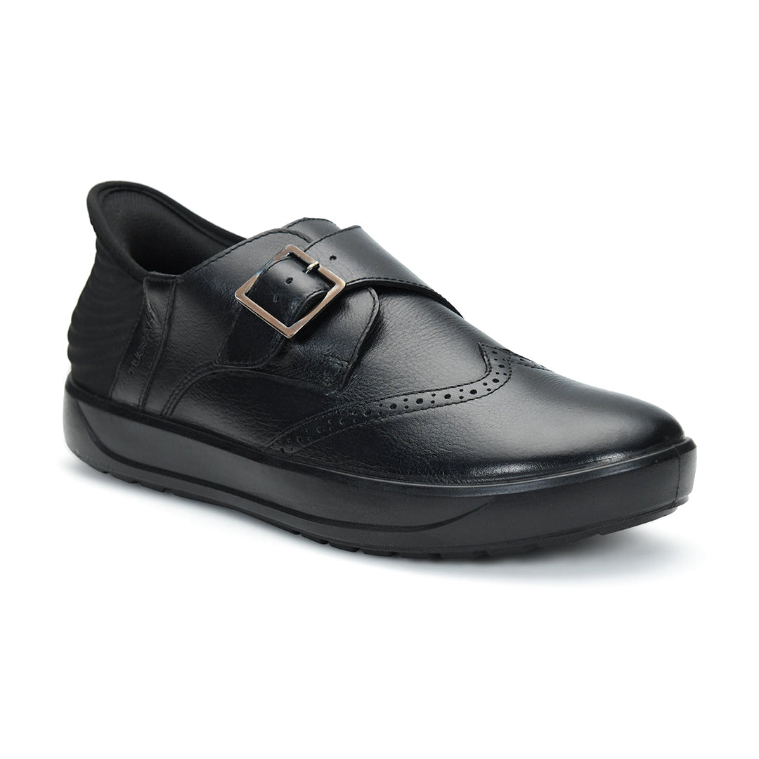 Tuscony Davos Monk Men’s Black Casual Shoes Ergonstyle