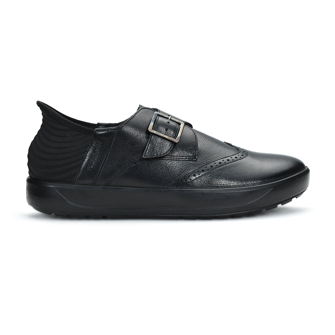 Tuscony Davos Monk Men’s Black Casual Shoes Ergonstyle