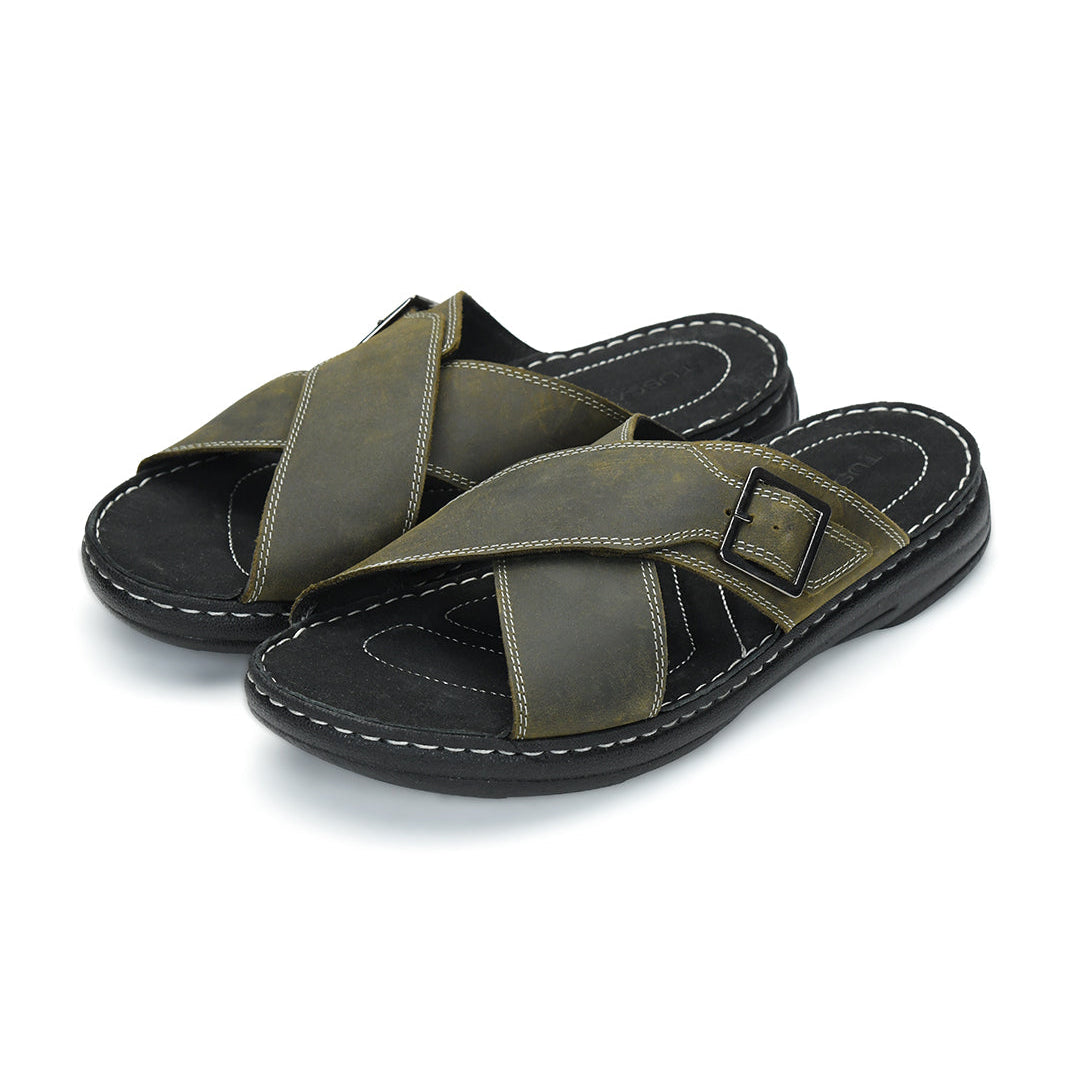 Tuscony Seville Men’s Green Slipper – Stylish & Comfortable Ergonstyle