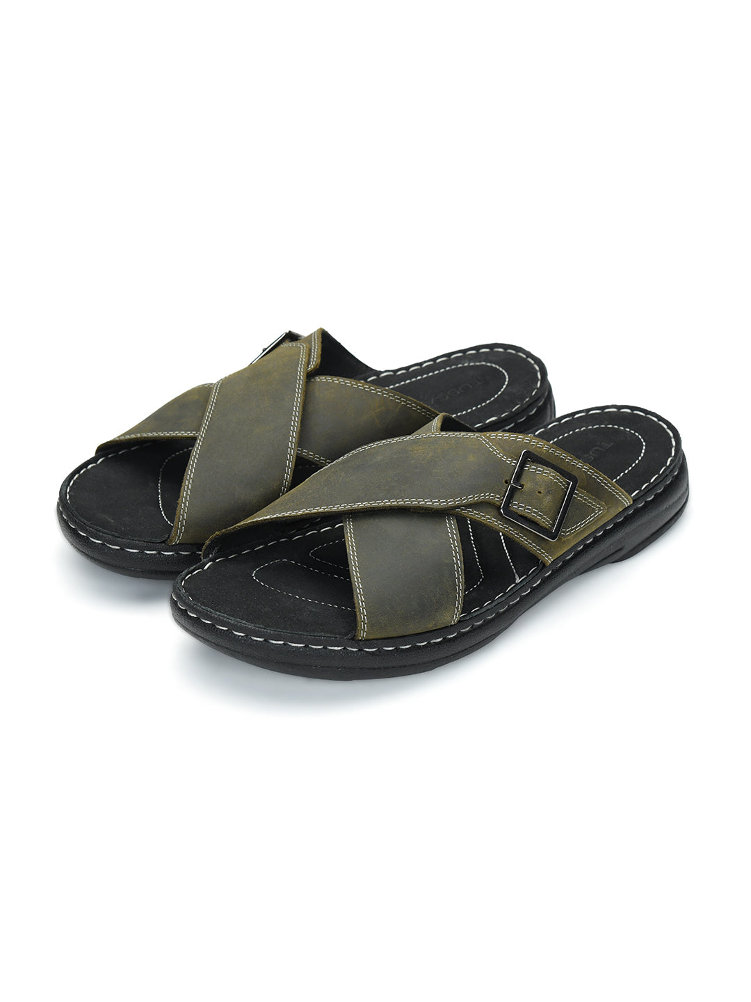 Tuscony Seville Men’s Green Slipper – Stylish & Comfortable Ergonstyle