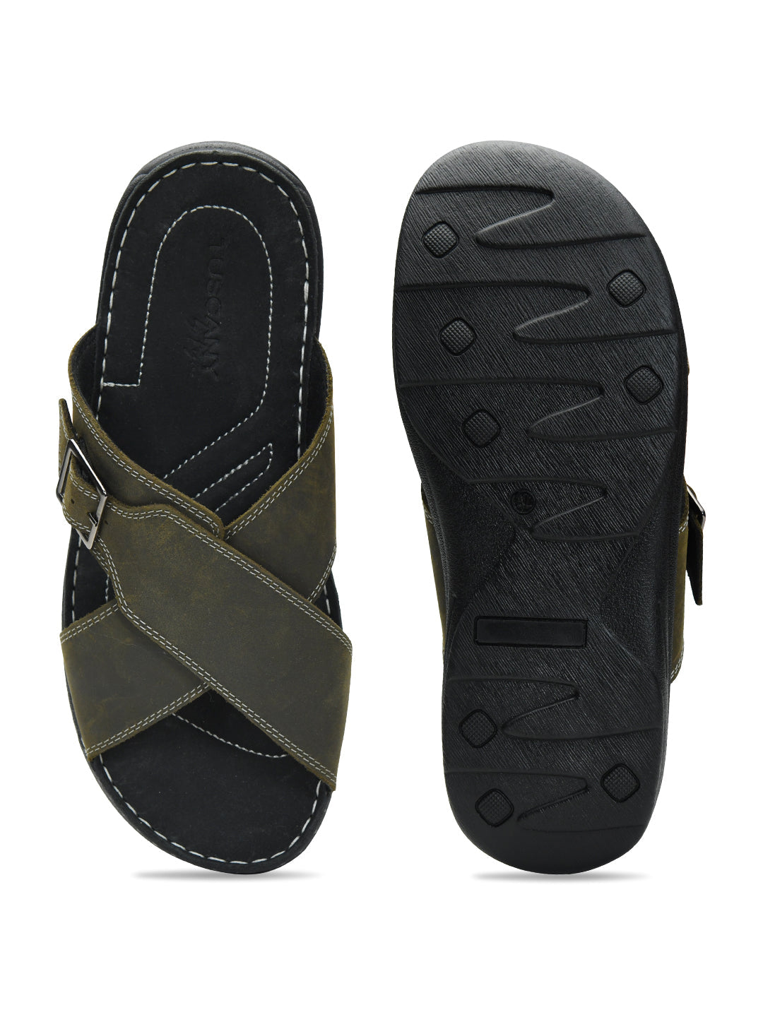 Tuscony Seville Men’s Green Slipper – Stylish & Comfortable Ergonstyle