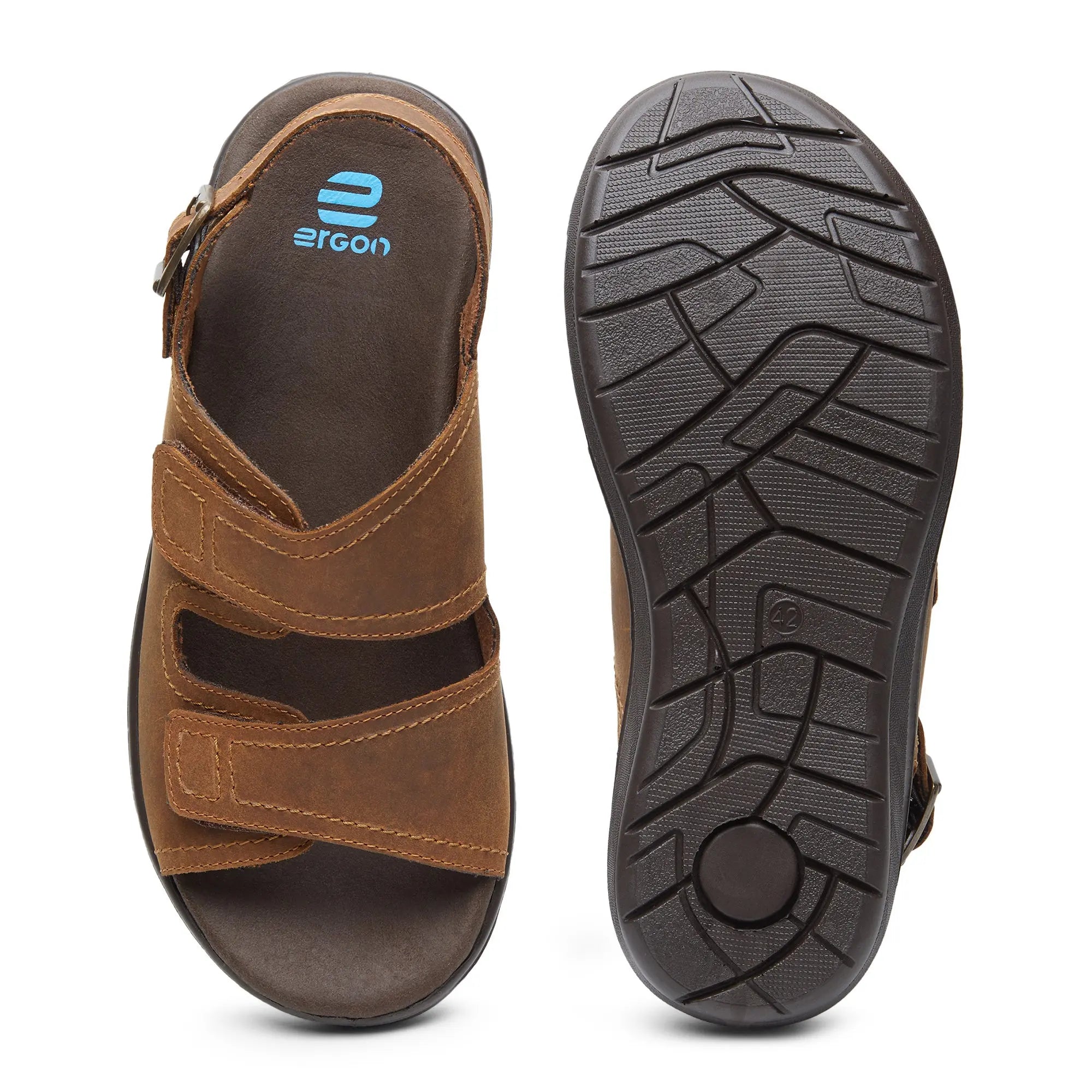 Boston EB-01 Men Tan Leather Sandals - Ergonstyle