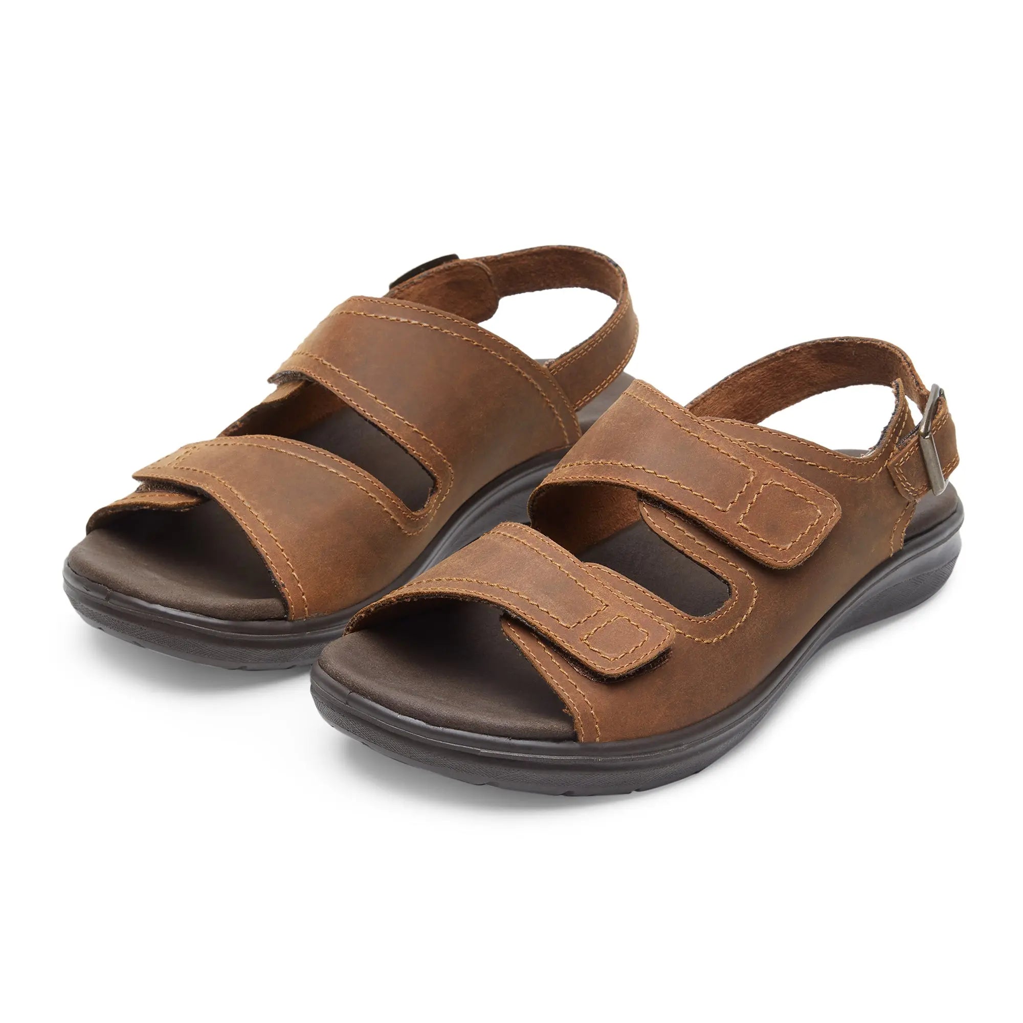 Boston EB-01 Men Tan Leather Sandals - Ergonstyle