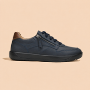 Tuscany Davos Men’s Zip‑In Navy Casual Sneakers Ergonstyle