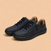 Tuscany Davos Men’s Zip‑In Navy Casual Sneakers Ergonstyle