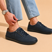 Tuscany Davos Men’s Zip‑In Navy Casual Sneakers Ergonstyle