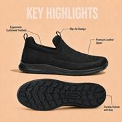 Tuscany Kyoto Slip‑In Men’s Black Casual Shoes Ergonstyle