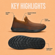 Tuscany Kyoto Slip‑In Men’s Brown Casual Shoes Ergonstyle