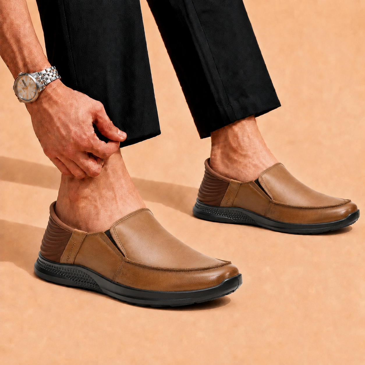 Tuscany Kyoto Slide Men’s Brown Casual Shoes Ergonstyle