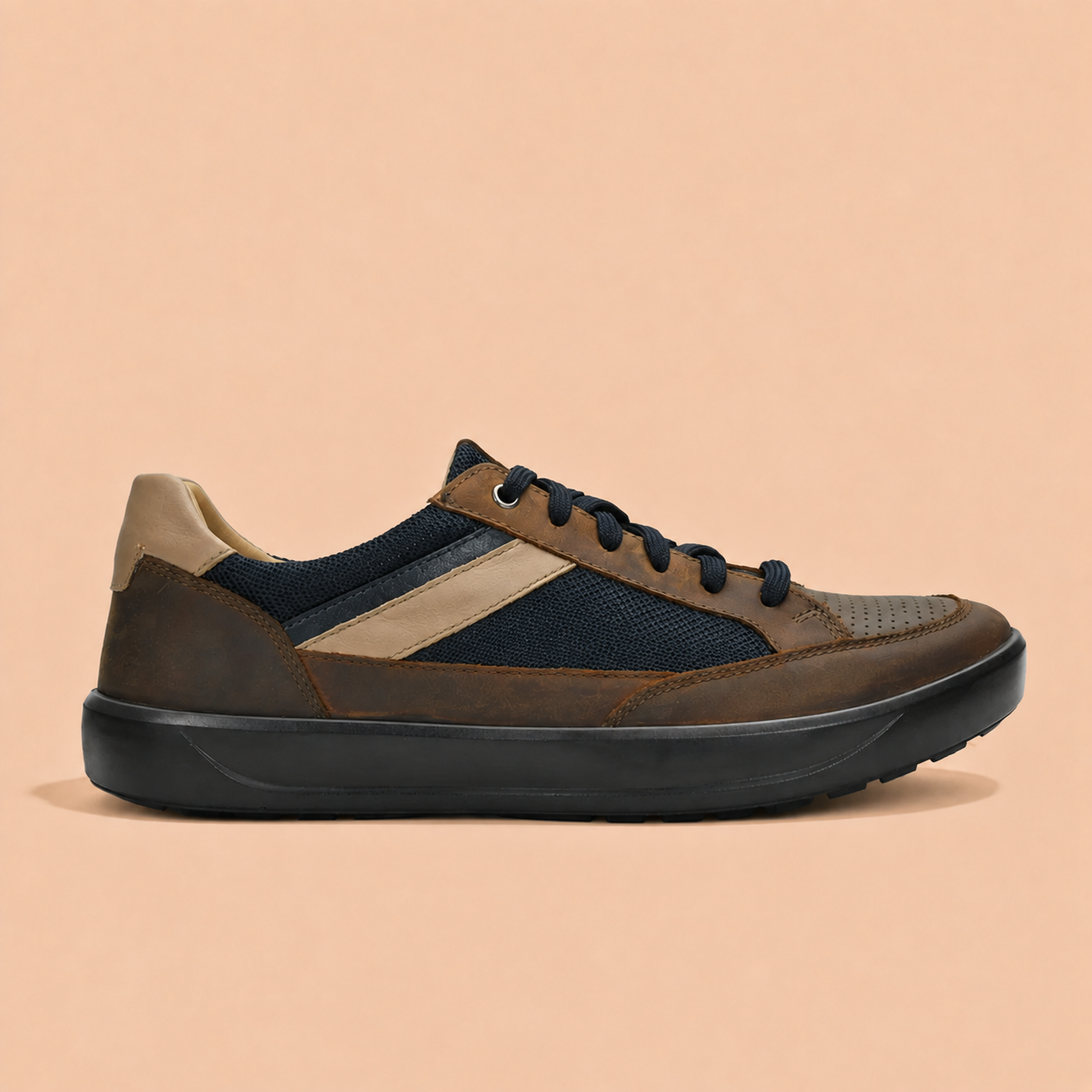 Tuscany Davos Men’s Brown Casual Sneakers Ergonstyle
