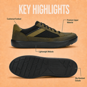 Tuscany Davos Men’s Green Casual Sneakers Ergonstyle