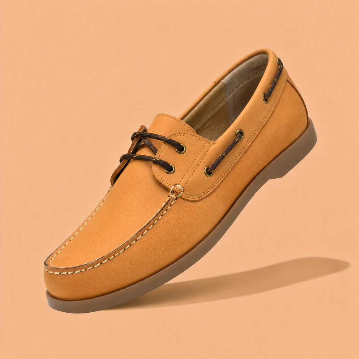 Tuscany Boat Shoe Slide Men’s Tan Casual Shoes Ergonstyle