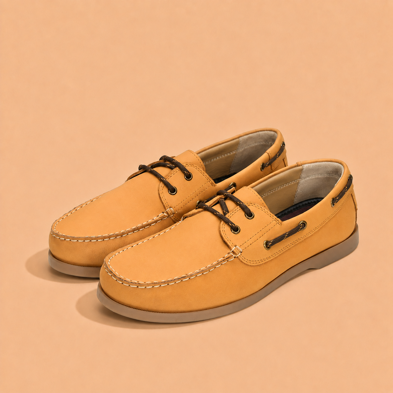 Tuscany Boat Shoe Slide Men’s Tan Casual Shoes Ergonstyle