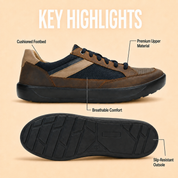 Tuscany Davos Men’s Brown Casual Sneakers Ergonstyle