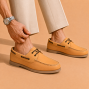 Tuscany Boat Shoe Slide Men’s Tan Casual Shoes Ergonstyle
