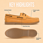 Tuscany Boat Shoe Slide Men’s Tan Casual Shoes Ergonstyle