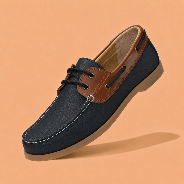 Tuscany Boat Shoe Slide Men’s Navy Casual Shoes Ergonstyle