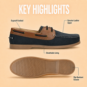 Tuscany Boat Shoe Slide Men’s Navy Casual Shoes Ergonstyle