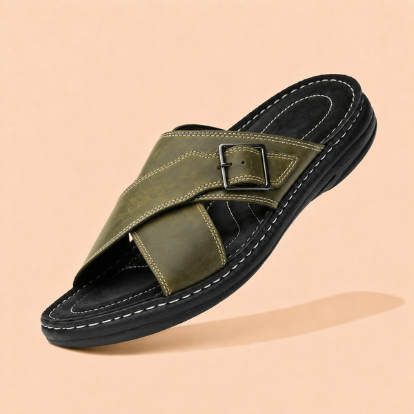 Tuscany  Seville Men’s Green Slipper – Stylish & Comfortable Ergonstyle